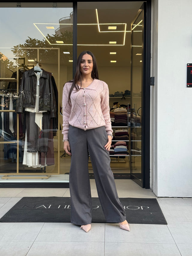 Cardigan rombi laminato