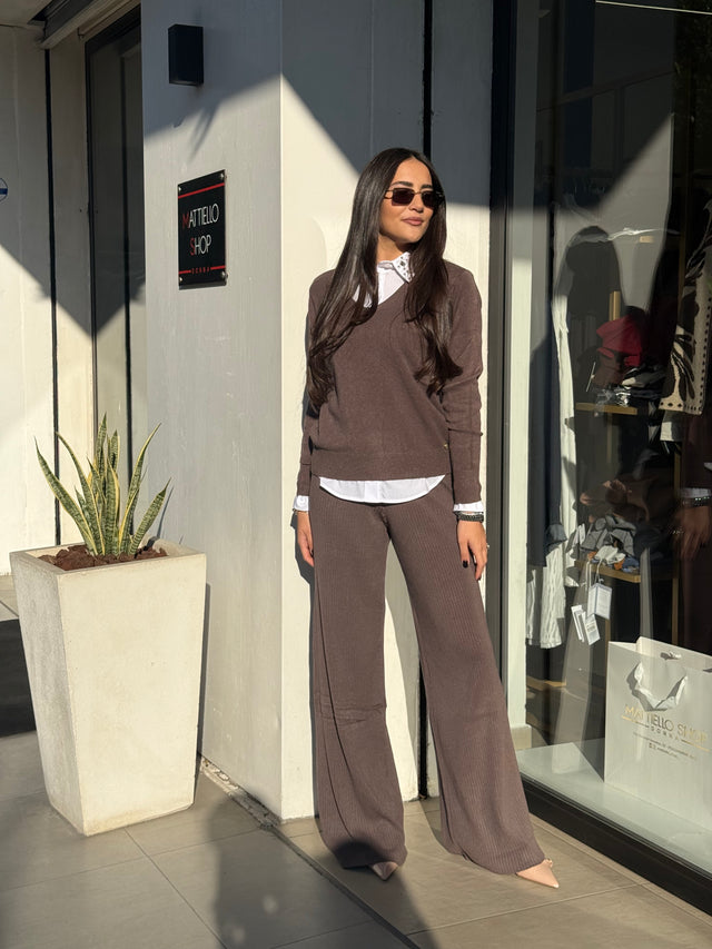 Pantaloni palazzo in lana E.B.