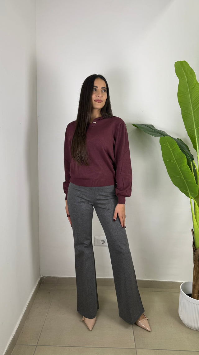 Pantaloni a zampa in punto Milano