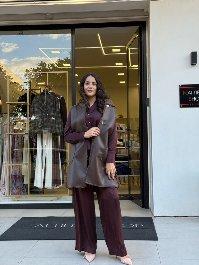 Pelliccia smanicata double face Eco