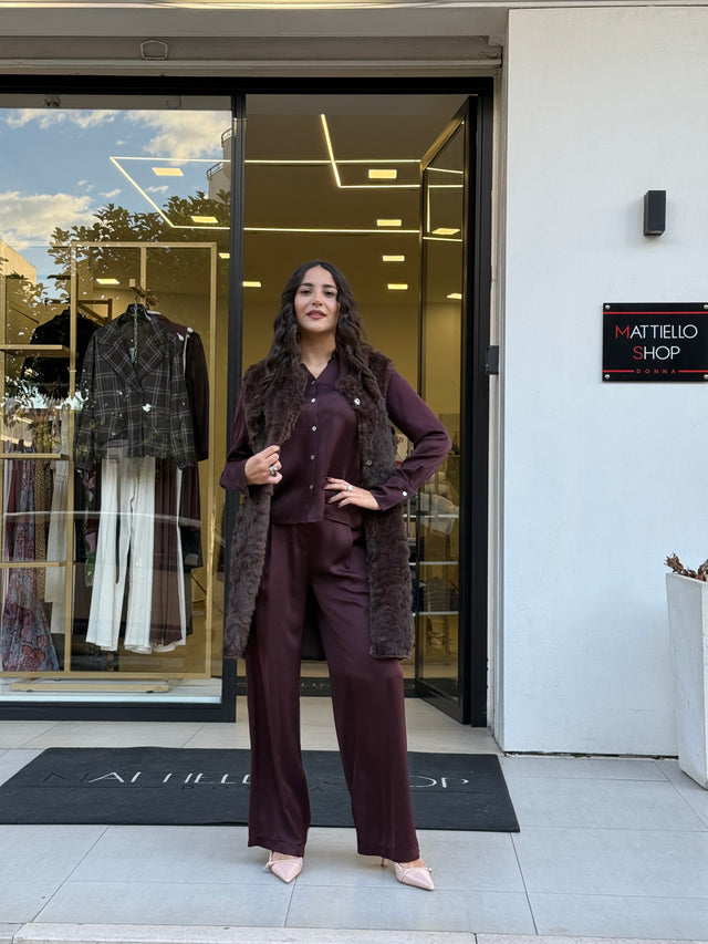 Pelliccia smanicata double face Eco