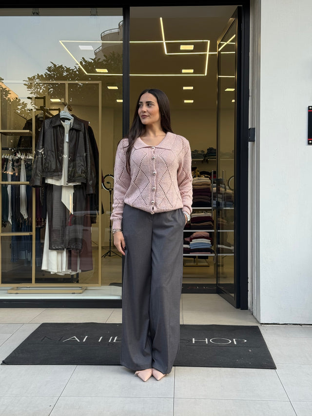 Cardigan rombi laminato