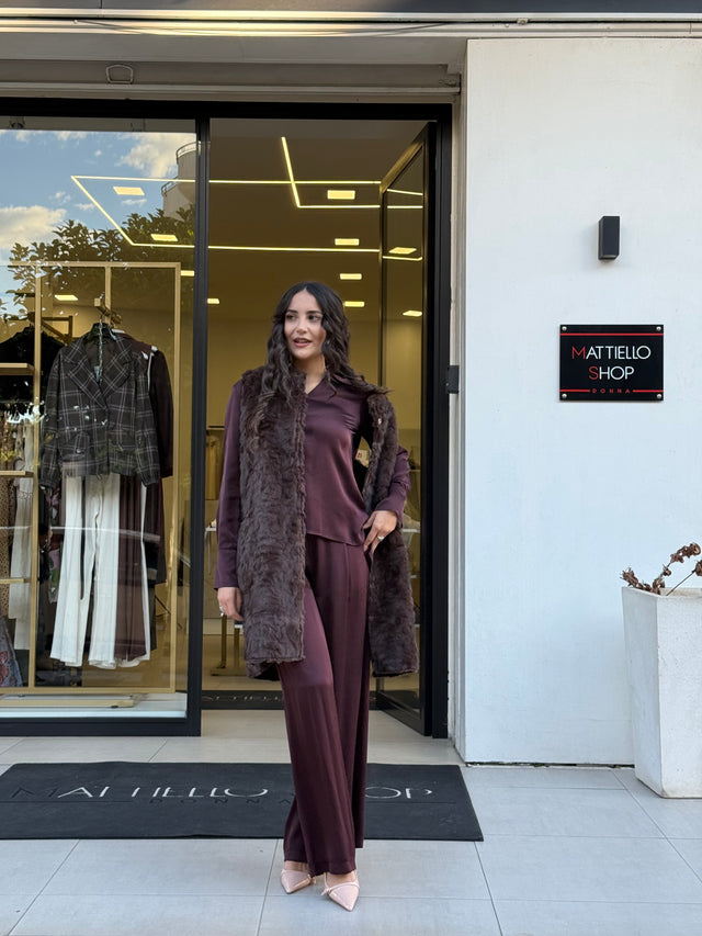 Pelliccia smanicata double face Eco